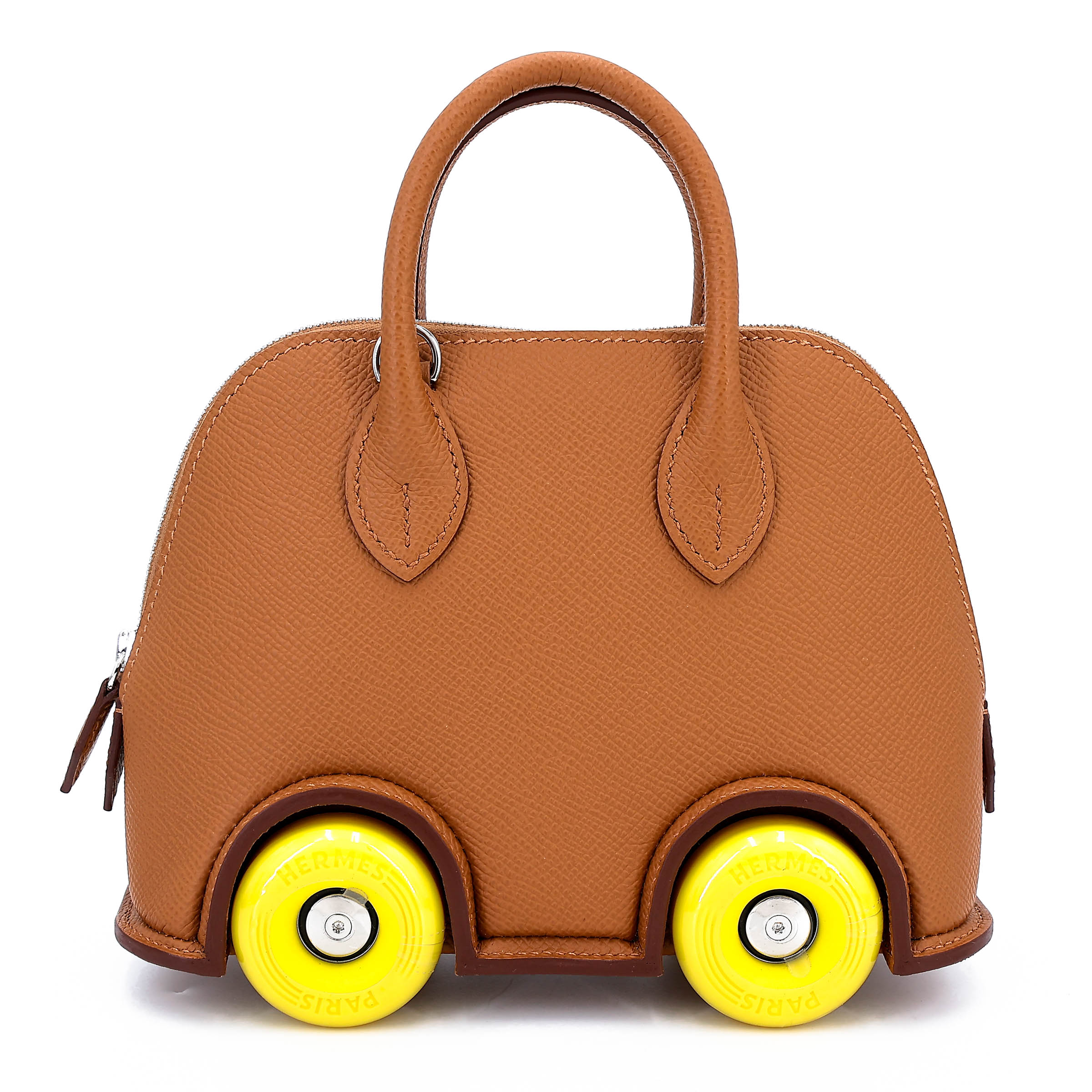 HERMÈS 爱马仕 限量收藏款 Bolide On Wheels 37 金棕色 Gold 9N 糖果黄 Jaune Citron Epsom牛皮 银扣 U刻 2022年